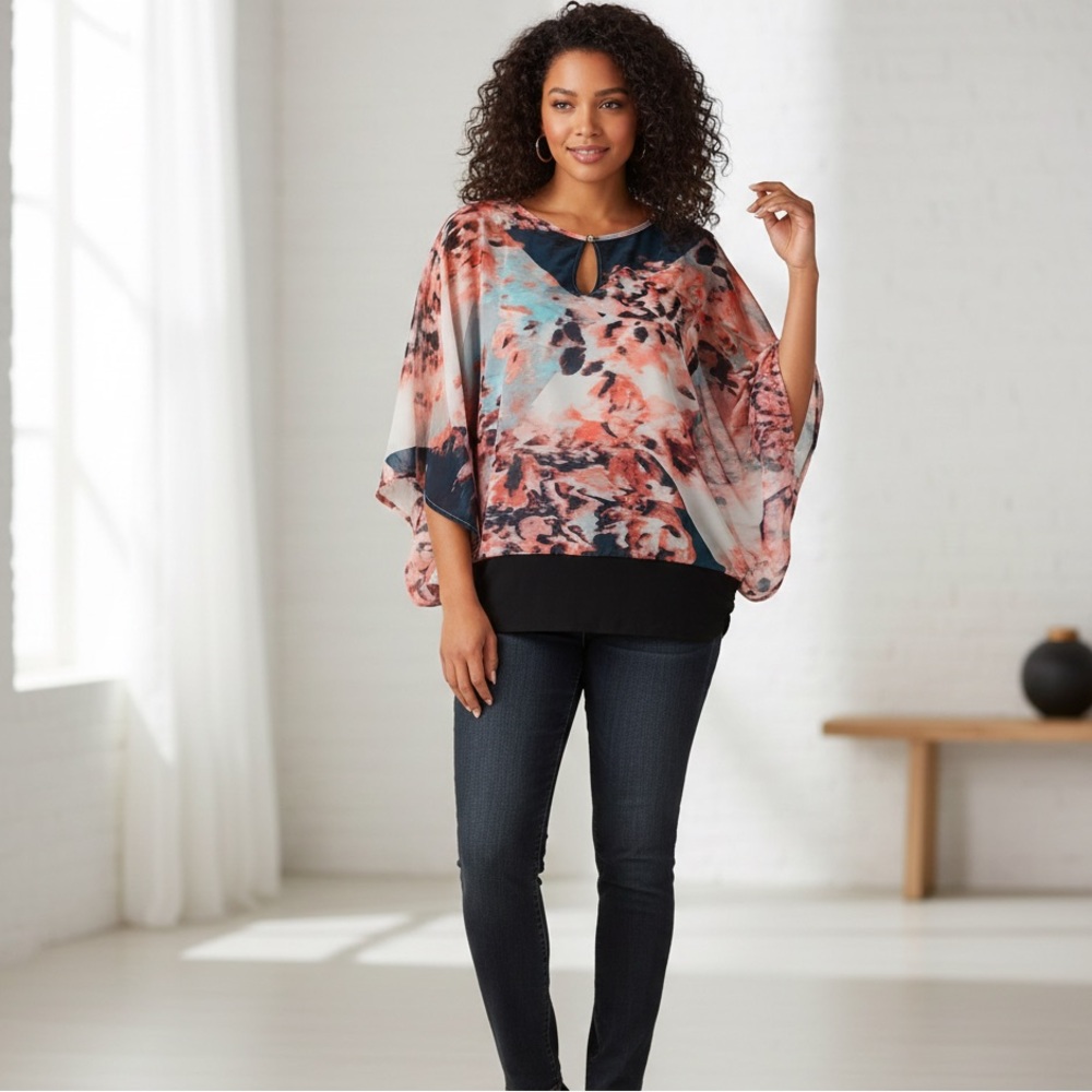 JENNIFER LOPEZ FLUTTER SLEEVE BLOUSE size PXL